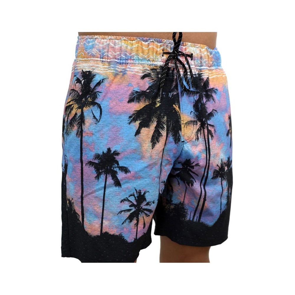 Ocean Current Young Men's Sunset Palms Lined Swim Trunks Size XL Beach Vacation